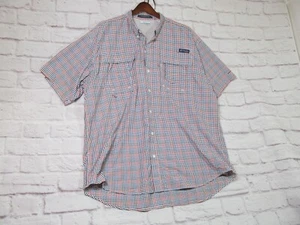 Columbia, Shirt, Mens, Size XL, Red, Blue, White, Short Sleeve, Button Up - Picture 1 of 9