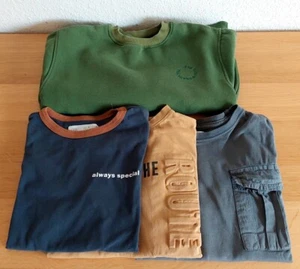 ZARA 3x T-Shirt + 1x Sweat-Shirt Gr. 128/134 verschiedene Farben Langarm - Bild 1 von 10