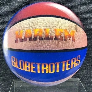 Vintage Harlem Globetrotters Pinback Button Basketball Team Advertising Pin 3.5" - Picture 1 of 6