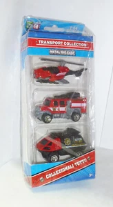 TRANSPORT COLLECTION - METAL DIE-CAST - 3 MODELLINI SCALA 1:64 POMPIERI - NUOVI - Foto 1 di 3