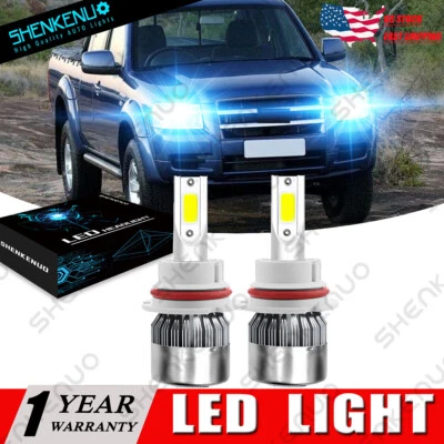 LED Headlight Kit 9007 HB5 Ice Blue Hi/Low COB Bulbs For FORD Ranger 1990-2011 - Image 1 of 4