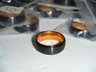 Tungsten Carbide Black/Orange Mens Wedding Band Rings LOT OF 36