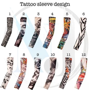 Tattoo Sleeve 46 Designs Men Women Fake Temporary Tattoo Arm Warmer Sleeve - Picture 1 of 53