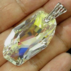Avilagems Swarovski Crystal AB Rainbow .925 Sterling Silver Meteor Pendant - Picture 1 of 5