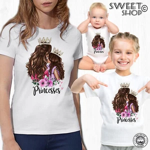 T-shirt maglietta principesse festa della mamma regalo Idea Regalo uguali mom - Imagen 1 de 7