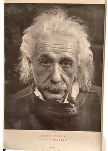 Vintage Philippe Halsman Photo Poster Albert Einstein 1988 Rapoport Print SEE - Picture 1 of 9