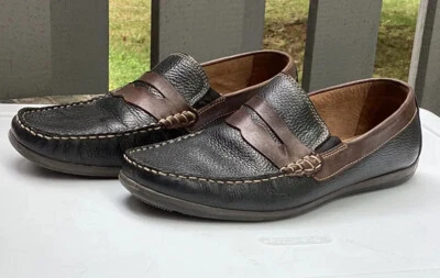 Florsheim Hombre Marrón Negro Pisos Talla 8.5. Zapatos mocasines sin cordones informales sin usar, en caja Foto 1 de 4