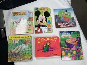 Lot Of 6, Board Books, Disney, Mickey, Corduroy, Quick As A Cricket, Good+ - Picture 1 of 15
