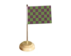 Tischflagge Karo Violett-Grün violett grüne Tischfahne 15x22cm - Bild 1 von 1