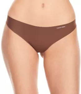 NEW Calvin Klein Invisibles Seamless Thong Microfiber Panty D3428 Brown Size S - Picture 1 of 4