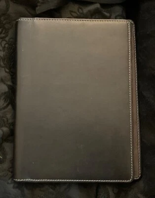 VINTAGE COACH 8 x 6 Black Leather Organizer Planner TOUGH STIFF PROTECTIVE - Image 1 of 3