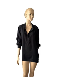 NWOT BABETTE BLACK OVERSIZED LOW-HIGH BLOUSE-TOP  SIZE S BUST 46" - Bild 1 von 9