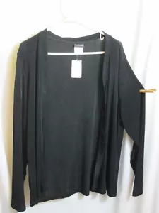 NWT citiknit Black Open Jacket Long Sleeve Acetate Spandex Large - Picture 1 of 4