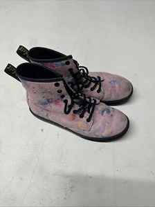 Stivali alti Doc Dr Martens Sheridan rosa confetti scamosciati AW004 donna taglia 7 - Foto 1 di 8