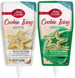 Betty Crocker Decorating Cookie Icing - 2 Pack- Green and White - 7 oz - Picture 1 of 2