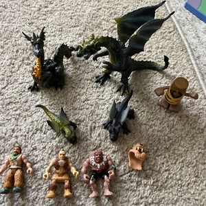 Dragon Figures And Cavemen. Nice Group For Collectors. - Picture 1 of 11