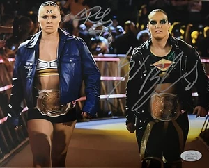 JSA Autographed Ronda Rousey & Shayna Baszler Dual Signed 8x10 Promo wrestling - Picture 1 of 1