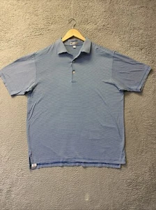 FORUM polo shirt men large blue Stripes Soft / 123-36 - Picture 1 of 7