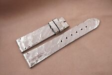 20mm/18mm Silver Genuine Snake Skin Leather Watch Strap Band