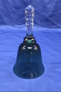 Bell Green/Teal Glass Hand Blown Twisted Handle - Picture 1 of 6