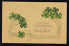 Kleeblätter verbunden grüne Ornamente, Glückwunsch Geburtstag Grimma, 10.2.1908