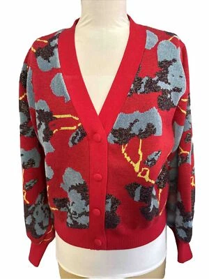 Женский свитер-кардиган Kennard от Piper And Scoot размер XL красный с цветочным рисунком - Изображение 1 из 4