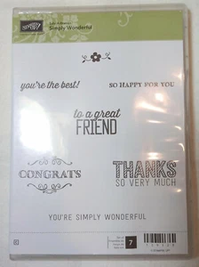 Stampin' Up Stamp Set - Simply Wonderful - 7 pc - New - 139128 - Picture 1 of 3