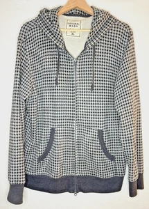 Sudadera con capucha con cremallera UNIQLO para hombre pata de gallo negra blanca talla XL USADA EN EXCELENTE ESTADO - Imagen 1 de 4