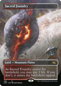 BORDERLESS Sacred Foundry ~ Unfinity [ NearMint ] [ Magic MTG ] - Picture 1 of 1