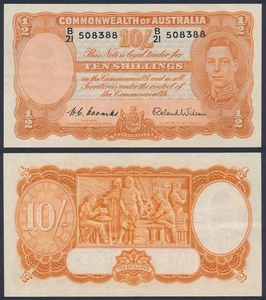 Australia: 1952 10/- 10 Shillings KGVI Coombs-Wilson Banknote gEF Cat EF $400 - Picture 1 of 1