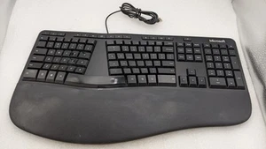 HEAVY USE Microsoft LXM-00001 Model 1878 Wired USB 2.0 Ergonomic Keyboard - Picture 1 of 7