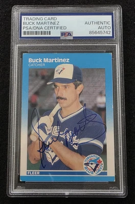 1986 BUCK MARTINEZ Signed Fleer Baseball Card-BREWERS-TORONTO BLUE JAYS-PSA - Image 1 of 4
