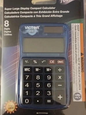 Victor 700BTS 8-Digit Pocket Calculator Blue New In Package  - Image 1 of 2
