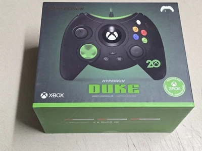 Hyperkin Duke Wired Controller XBOX 20th * BLACK & GREEN * BRAND NEW OPEN BOX - Image 1 of 4
