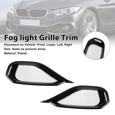 Left & Right Fog Light Bezel Grille Front Bumper Trim Fit BMW 428i F32 F33 F36 U - Image 1 of 4