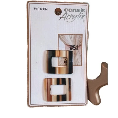 Y2K Conair 发夹全新旧货龟壳外观。 — 第 1/4 张图片