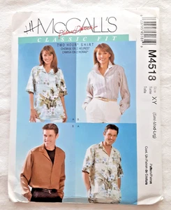 Camisas McCall's Pattern M4518 Misses/Hombre/Adolescente Proyecto de Costura 4518 (H) - Imagen 1 de 2