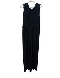 Lane Bryant Jumpsuit Wide Leg Size 22/24 3X Black Stretch Wrap Top Professional - Picture 1 of 6