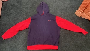 Nike RETRO Hoodie XXL Vintage Red Label Mens Red and Blue!! - Picture 1 of 3