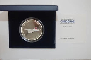 Concorde Last Even Flight 1969-2003 5oz Silver Proof Commemorative COA New York - Picture 1 of 5