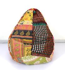 Handmade Cotton Floral Kantha Bohemian Decorative Embroidered Bean Bag