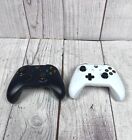 2 Xbox One Wireless Controllers, Black White 1537, 1708, Tested No Battery Cover