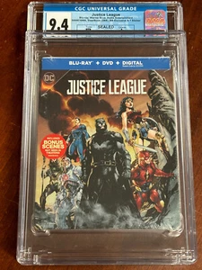 2017 JUSTICE LEAGUE Best Buy Limited Edition 2 Disc Blu-Ray STEELBOOK CGC 9.4 A+ - Imagen 1 de 5