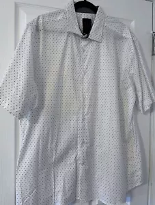 Linea Uomo Shirt Mens 2XLT Polka Dots Short Sleeve Stretch Button Up Casual - Picture 1 of 5
