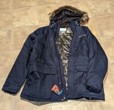 NUEVO CON ETIQUETAS NUEVO Columbia Hombres Penns Creek II Parka Chaqueta Azul Marino con OMNI HEAT talla XXL Foto 1 de 4