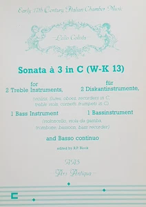 Sonata a 3 in C !!Treble Violin Flute + Bass Cello Trombone + Continuo - Colista - Picture 1 of 2