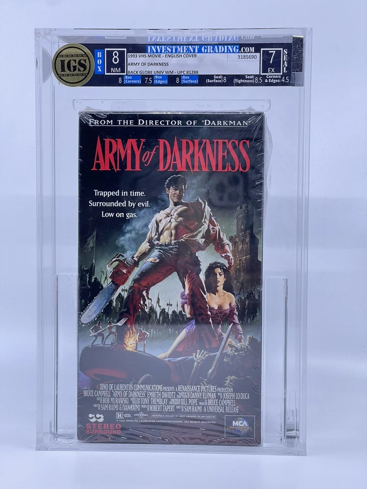 Army Of Darkness 1993 VHS IGS Graded 8 NM Bruce Campbell MCA UNIVERSAL Foto 1 de 2
