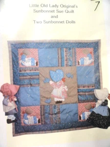 Sunbonnet Sue Quilt and Dolls Pattern Elinor Peace Bailey 1985 Uncut - Picture 1 of 3