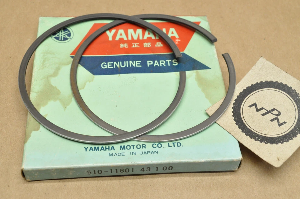 NOS 雅马哈 1976 IT400 YZ400 1.00 超大活塞环套装 510-11601-43 — 第 1/1 张图片