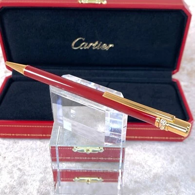 Bolígrafo Cartier Vintage Trinity Burdeos Laca Acabado Oro 18K con Estuche Foto 1 de 4